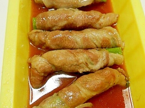 レンジで簡単オクラの肉巻き甘辛煮